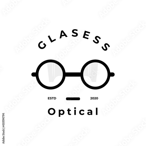optics store. glasses logo design