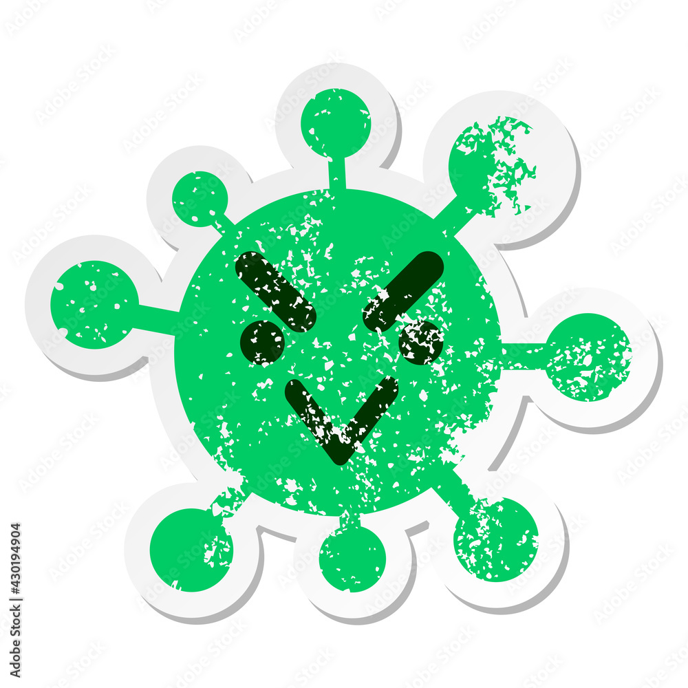 angry bird virus distressed sticker angry bird virus distressed sticker