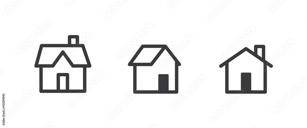 House vector icon collection. Home linear pictogram set. House vector icon collection. Home linear pictogram set.