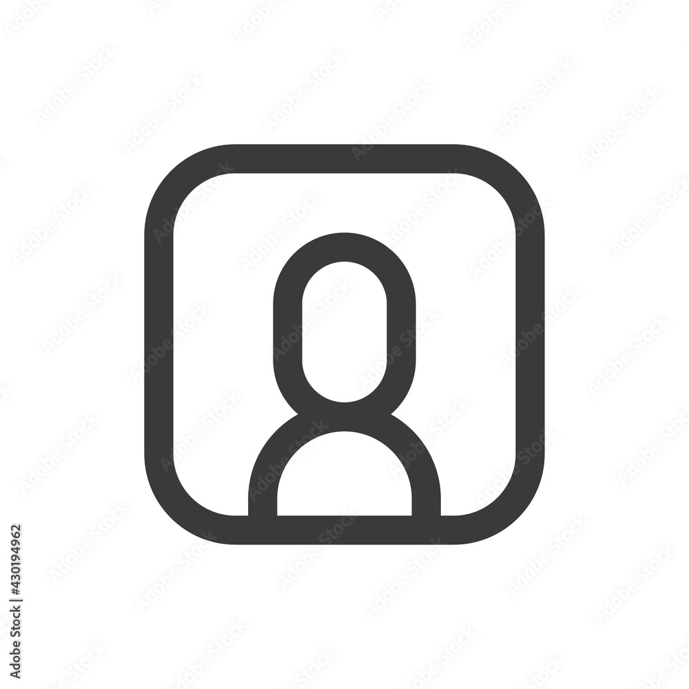 Login icon, vector user symbol. Simple linear pictogram. User interface account log in. Login icon, vector user symbol. Simple linear pictogram. User interface account log in.