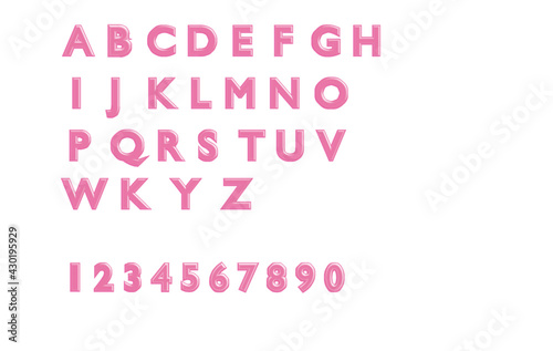 ピンク色の立体アルファベット文字 © anmitsu