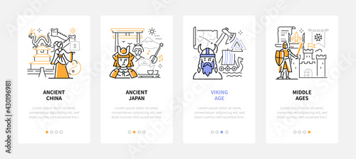 History periods - modern line design style web banners
