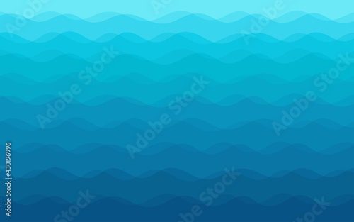 Abstract horizontal waves blue background © mayalis