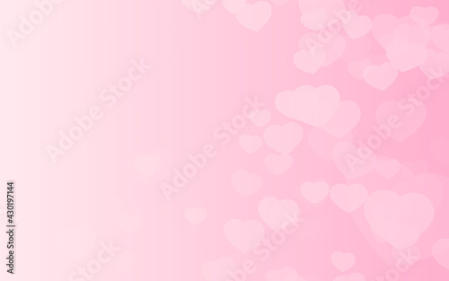 Valentine day pink hearts on pink background.