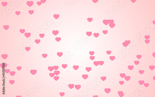 Valentine day pink hearts on pink background.