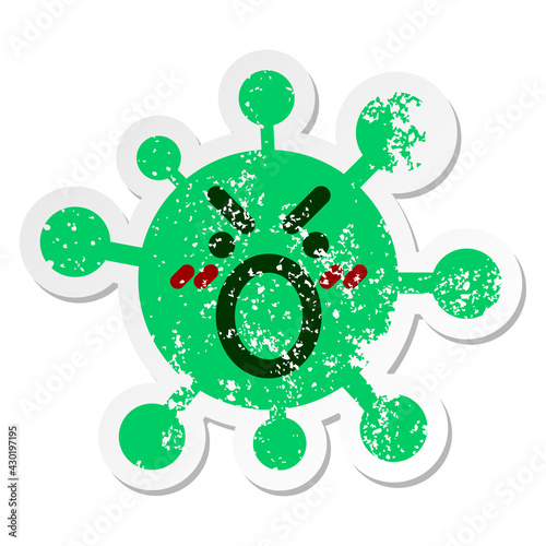 shouting virus distressed sticker