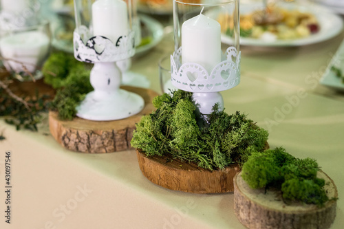 Close up of wedding design in eco style