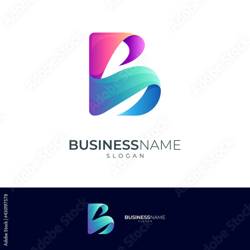 Free Download Vector logo of letters B and S with colorful gradient concept - GFXLoad