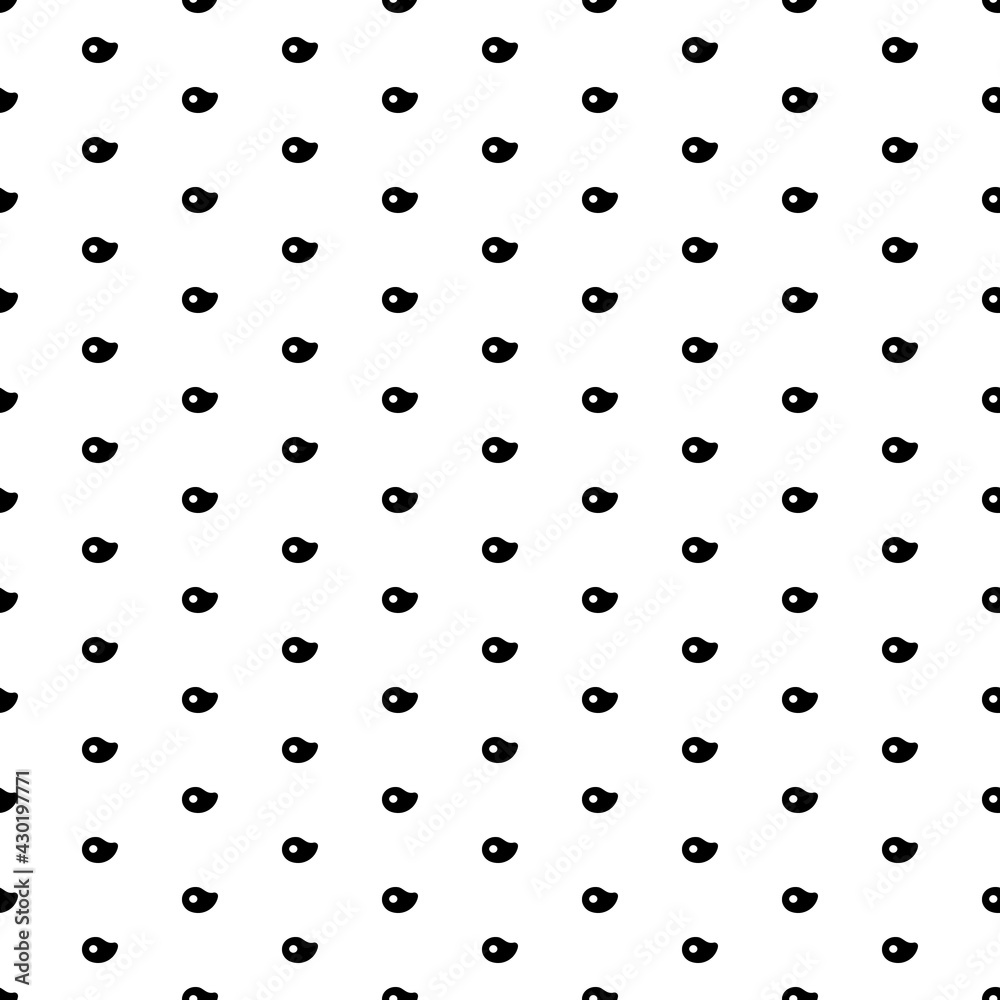 Square seamless background pattern from black steak symbols. The pattern is evenly filled. Vector illustration on white background Square seamless background pattern from black steak symbols. The pattern is evenly filled. Vector illustration on white background