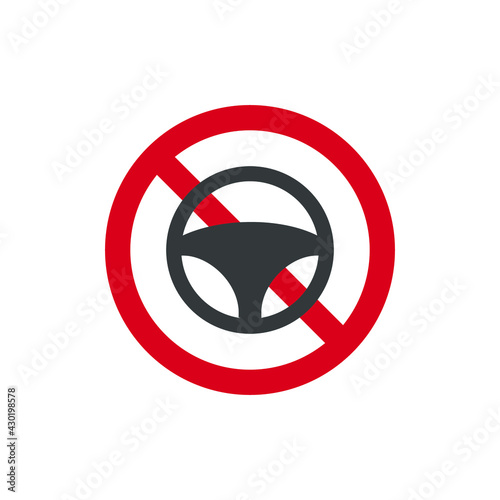 no steering wheel icon no car sign vector illustration logo template