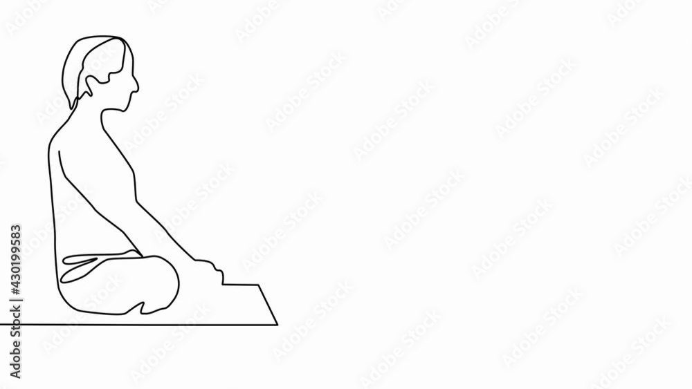Self-drawing a simple animation of one continuous exercise of drawing one line, a person takes up yoga, a healthy lifestyle, health, sport, fitness. Self-drawing a simple animation of one continuous exercise of drawing one line, a person takes up yoga, a healthy lifestyle, health, sport, fitness.