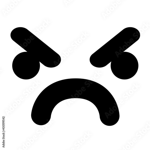 simple annoyed face icon