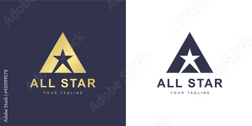 Minimalist A letter logo with 