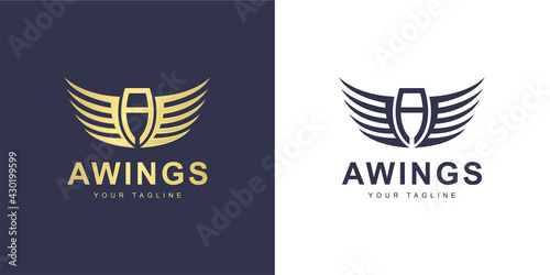Minimalist A letter logo with 