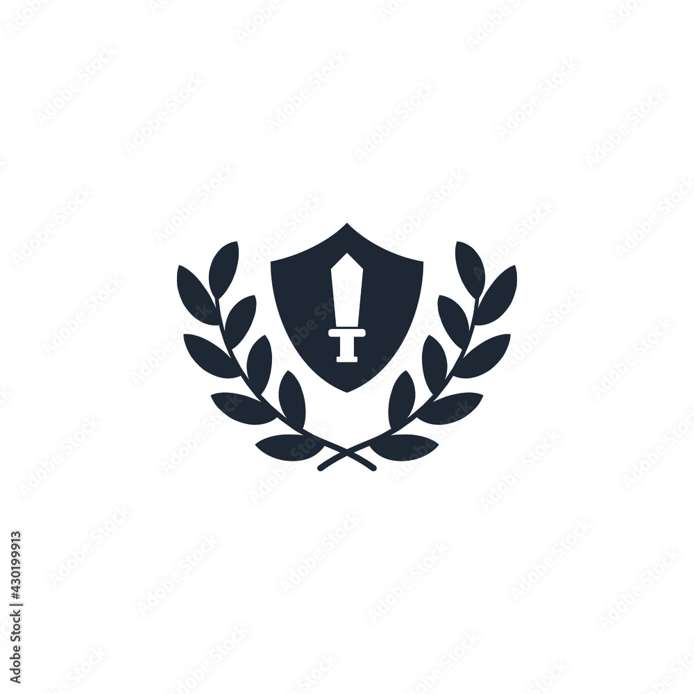 Obraz premium sword icon warrior symbol logo template