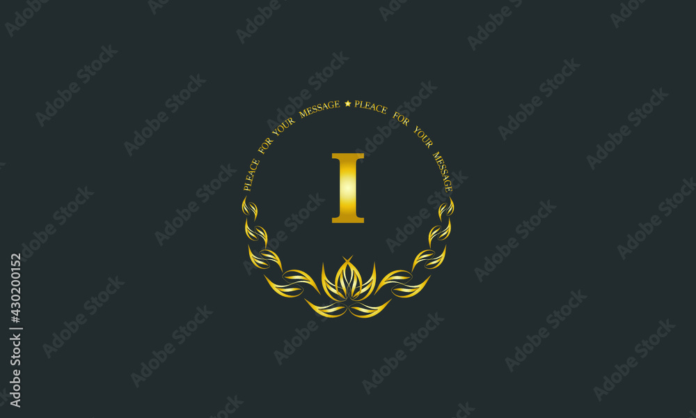 Emblem of an elegant refined monogram for heraldry of hotel, restaurant, business, presentation and much more. Vector logo illustration with letter I. Emblem of an elegant refined monogram for heraldry of hotel, restaurant, business, presentation and much more. Vector logo illustration with letter I.