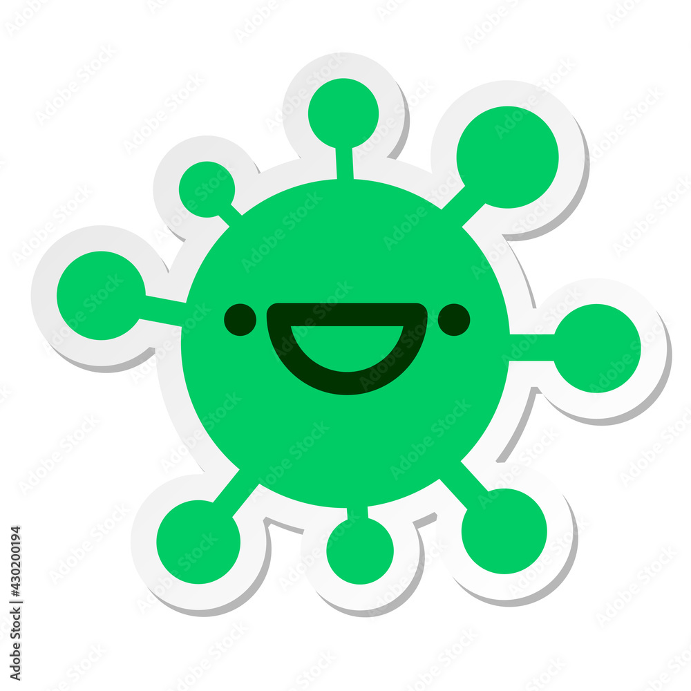 simple cute happy virus sticker