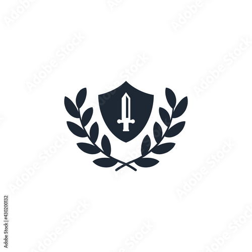 sword icon warrior symbol logo template