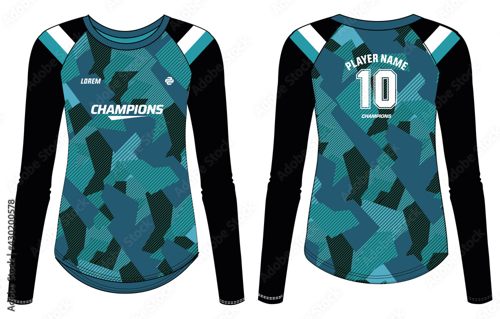 Camouflage sports t-shirt jersey design concept Vector Image