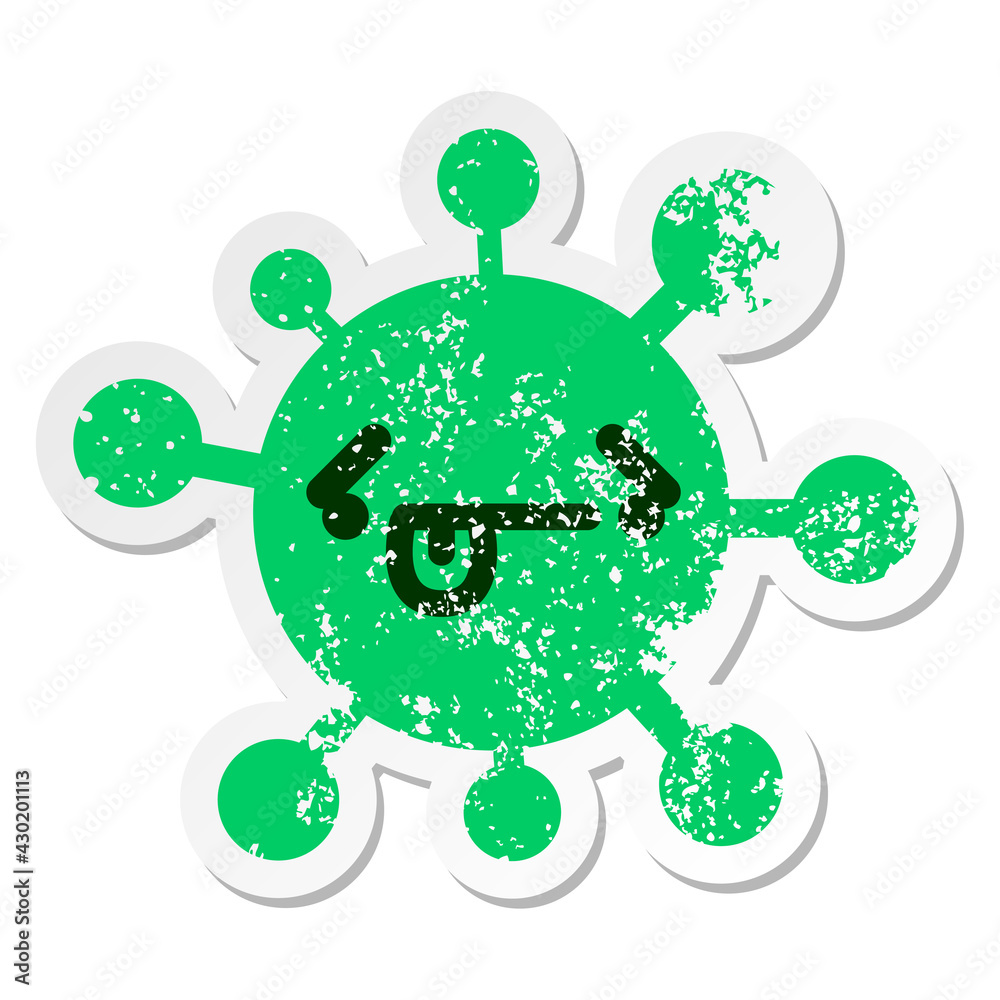 defeated virus distressed sticker defeated virus distressed sticker