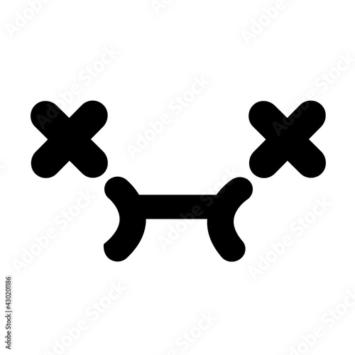 cute unsure dead face icon