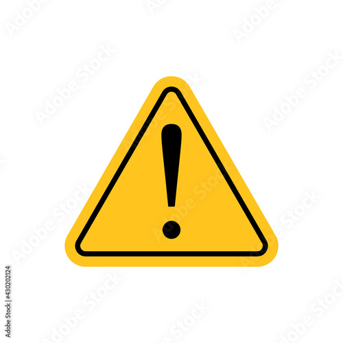 Attention sign with exclamation mark yellow icon. Clipart image isolated on white background