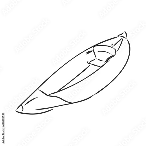 kayak vector sketch on a white background