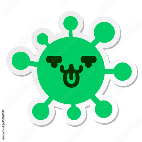 cute animal sticking out tongue virus sticker