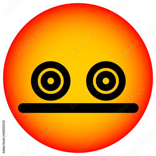 uncomfortable staring face circle