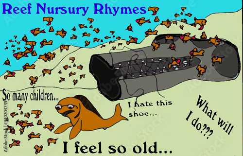 Parody of Little Old Woman Who lived in a Shoe as a Fish