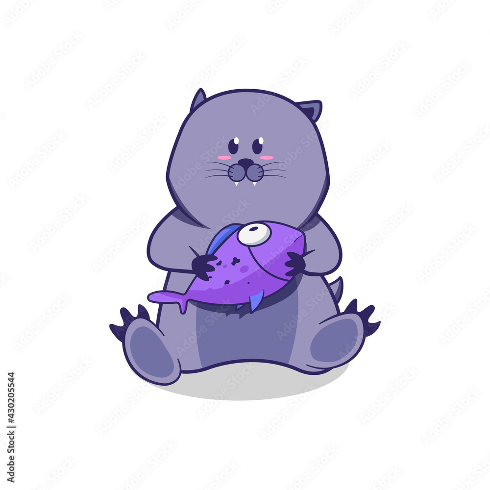 Cute otter cartoon vector illustration Cute otter cartoon vector illustration