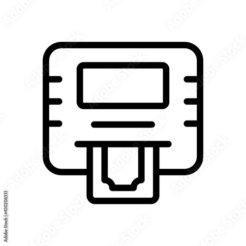 Cash Deposit Machine Vector Outline icon. Banking and Finance Symbol EPS 10 File