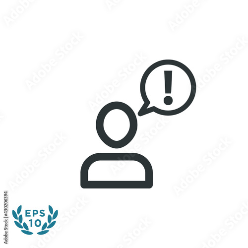 user exclamation warning icon