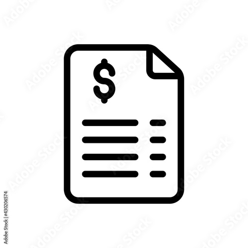 Financial Paper Vector Outline icon. Banking and Finance Symbol EPS 10 File