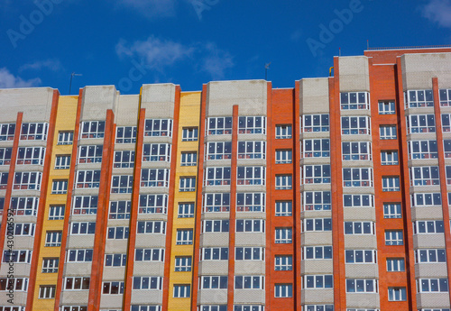 Construction of a new multi-storey brick house.