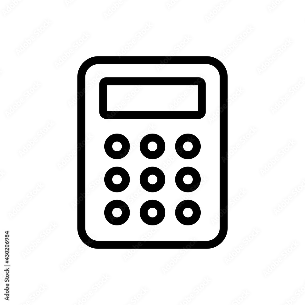 Calculator Vector Outline icon. Banking and Finance Symbol EPS 10 File Calculator Vector Outline icon. Banking and Finance Symbol EPS 10 File