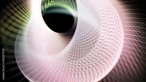 
Abstract vector design with geometric curve composition.
