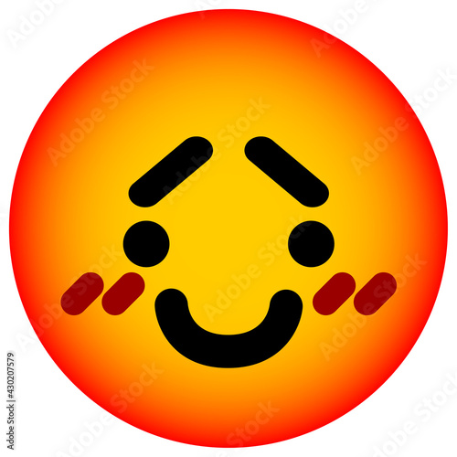 happy blushing face circle