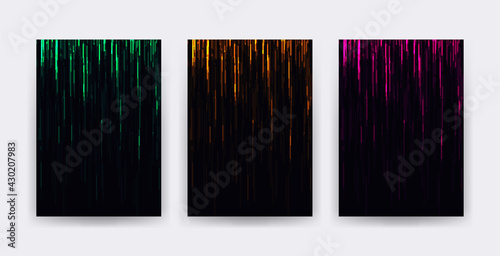 Vector glitch on a black background. Abstract texture.