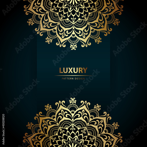 Luxury mandala background, decorative background with an elegant mandala design, Luxury Mandala Islamic Background with Arabesque Pattern, Ornamental Background . Wedding card, Cover.