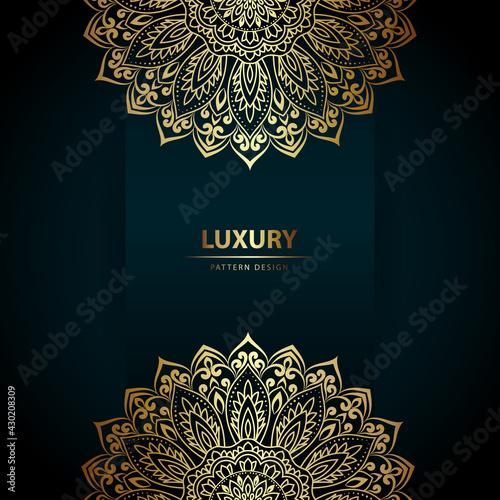 Luxury mandala background, decorative background with an elegant mandala design, Luxury Mandala Islamic Background with Arabesque Pattern, Ornamental Background . Wedding card, Cover.