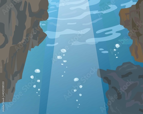 海底の背景イラスト　