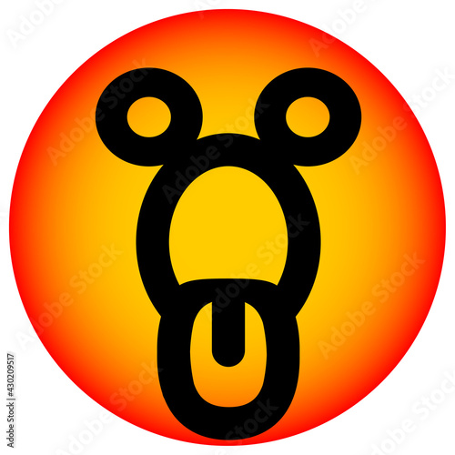 staring nauseous face circle