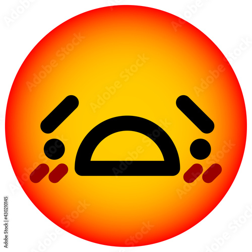 unhappy shocked face circle