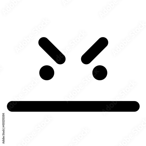 simple annoyed face icon