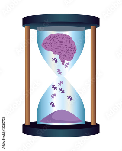 hourglass with puzzle