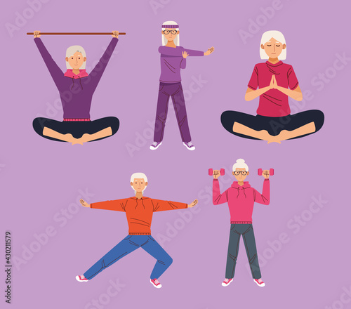 five athletic grandparents