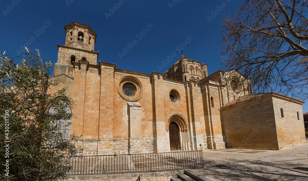 South facade of the Church Collegiate of Toro (Colegiata de Santa María la Mayor) in Zamora, Spain