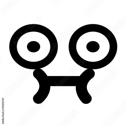 uncomfortable stare face icon