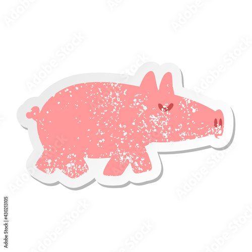 long snout pig grunge sticker